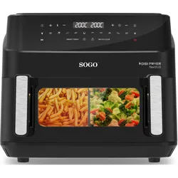 Sogo Human Technology FRE-SS-10895 Heissluft-Fritteuse 2600W Timerfunktion, Überhitzungsschutz, mit, Fritteuse, Schwarz
