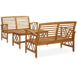 vidaXL 3-tlg. Garten-Lounge-Set Massivholz Akazie