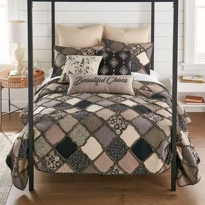 American Heritage Textiles Lexington Patchwork Mini Quilt Set Multi Warm, King, Multi Warm