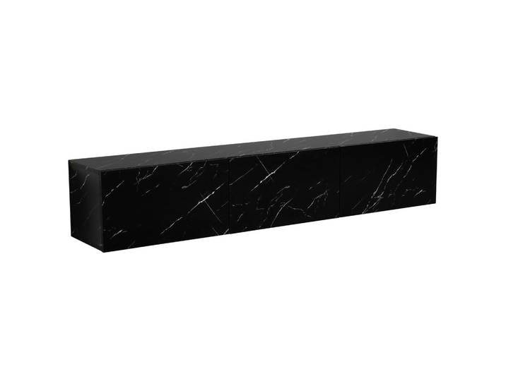 Mid.you Lowboard, Schwarz, Holzwerkstoff, Marmoroptik, 160x30x30 cm, hängend, Wohnzimmer, TV Möbel, Lowboards, Lowboards hängend