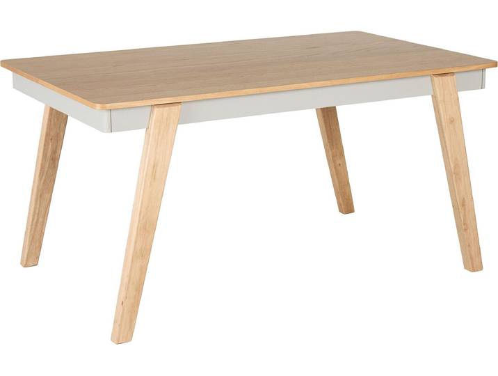 BELIANI Esstisch Helle Eiche und Grau MDF-Tischplatte mit Holzbeinen 150 x 90 cm Rechteckig für 6 Personen Moderner Stil Esszimmer Küche Wohnküche