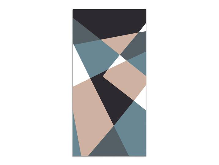 Tapis vinyle forme géométrique abstraite bleue 120x160cm