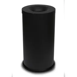 Stil Casa selbstlöschender Abfalleimer, lackierter Stahl, Ø 38xh. 75 cm, Schutzrand aus Kunststoff, 75 Liter, schwarz.