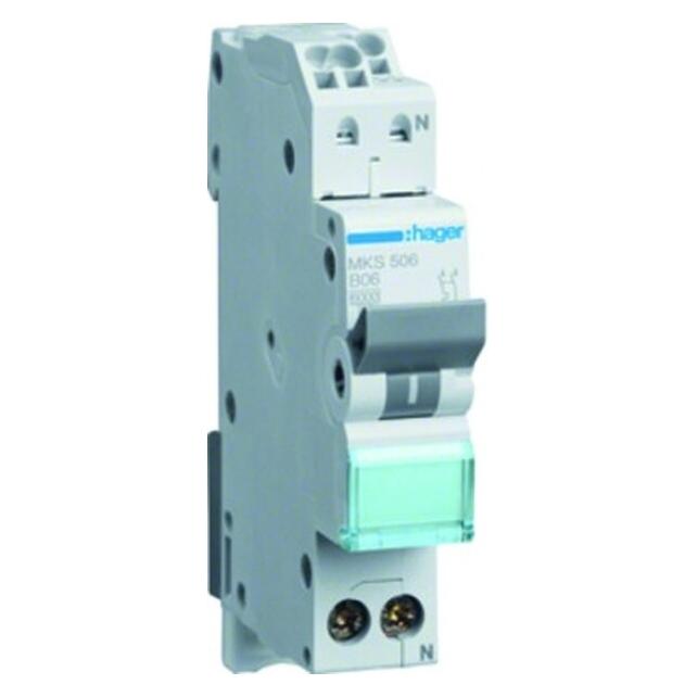 Hager LS-SCHALTER 1P+N 6A-B6KA 1PLE / MKS506 QUICK CONNECT MKS506 (MKS506)