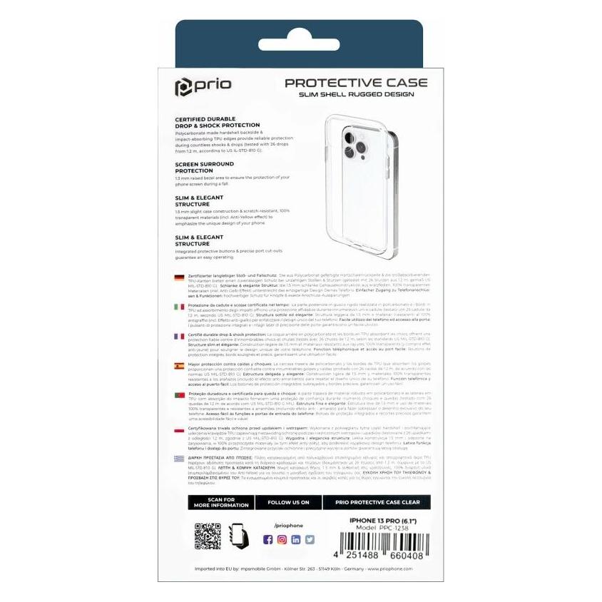 prio Protective Case for iPhone 13 Pro clear (Apple iPhone 13 Pro) (PPC-1238)