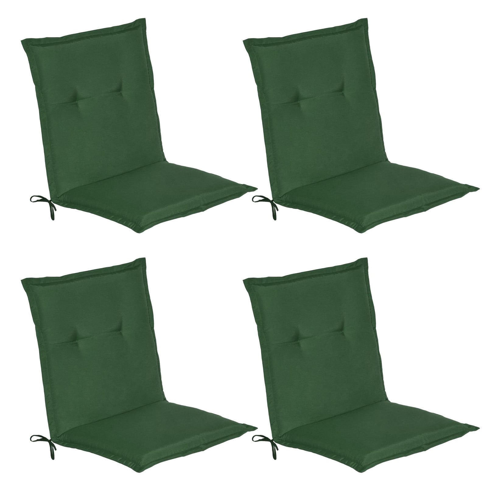 Beautissu set van 4 lage rugleuningkussens model Loft NL, donkergroen, B/D/H: 100 x 50 x 6 cm
