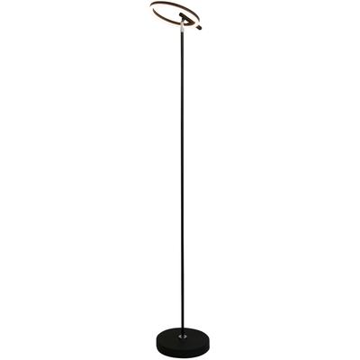 SEARCHLIGHT Stehlampe "Space LED Floor Lamp, Black Metal", schwarz (schwarz und chrom), 1, H: 140cm, 1 Stk., Leuchten, Stehlampe