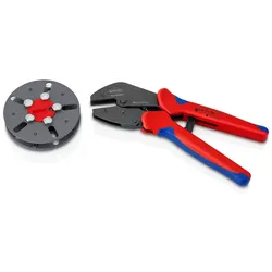 KNIPEX MultiCrimp Crimpzange mit Wechselmagazin, leer mit Mehrkomponenten-Hüllen brüniert 250 mm - 9733LE