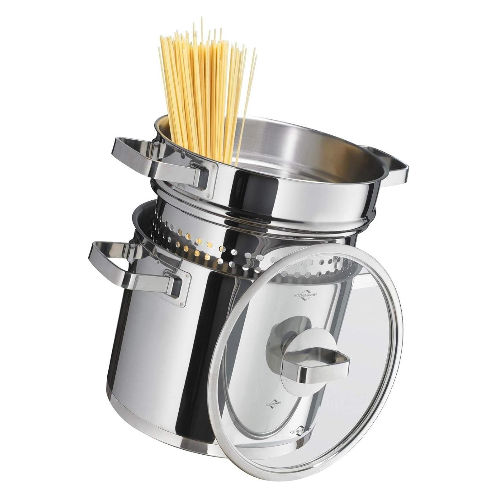 Küchenprofi Kochtopf mit Spaghetti Einsatz 7 Ltr. (Kochtopf, Edelstahl, 23 x 24 cm) (23 9001 28 22)
