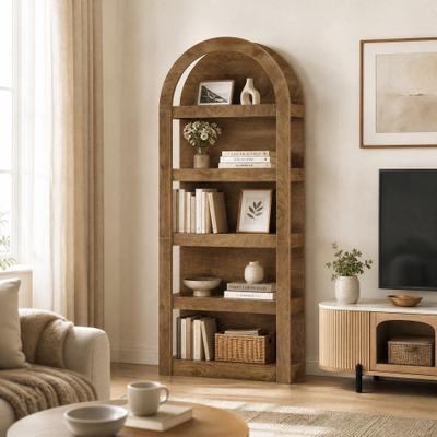 OEM "5-Tier Arched Bookshelf, 71"" Tall Bookcase Arch-Shaped Racks, Narrow Display Shelves for Living Room, Bedroom, Home Office"