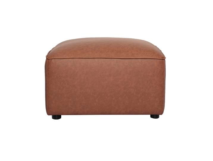 Pouf Repose Pieds En Cuir Marron Fergus