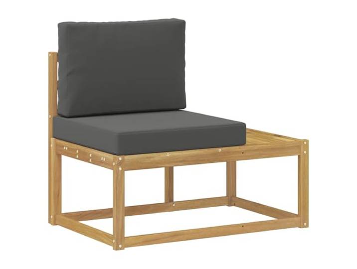 Coespram Outdoor End Sofa Weiß 91 x 63 x 73 cm Massivholz Akazie Erweiterbares Eckmodul aus Akazienholz mit Polstern für gemütliche Sitzgruppen auf Terrassen, Balkonen oder im Garten.