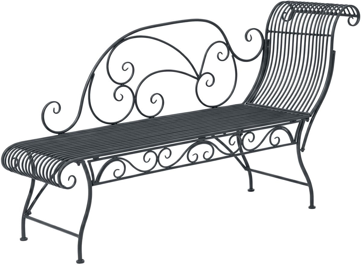 CLP Karma Tuinbank - Antraciet metalen chaise longue voor tuin en balkon