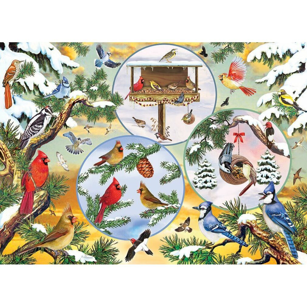 Cobble Hill Puzzel De magie van vogels in de winter 500 stukjes