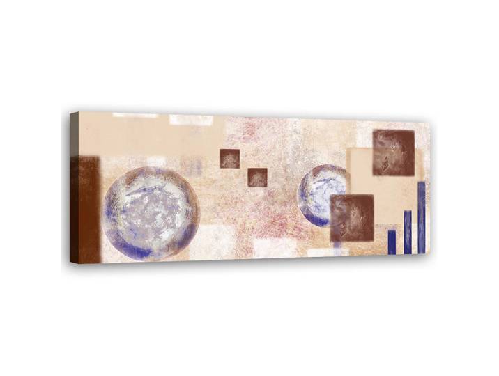 Feeby Wandbild abstrakte quadrate, Beige, Abstrakt, Rechteckig, 90x30 cm, Bilder & Rahmen, Bilder, Leinwandbilder