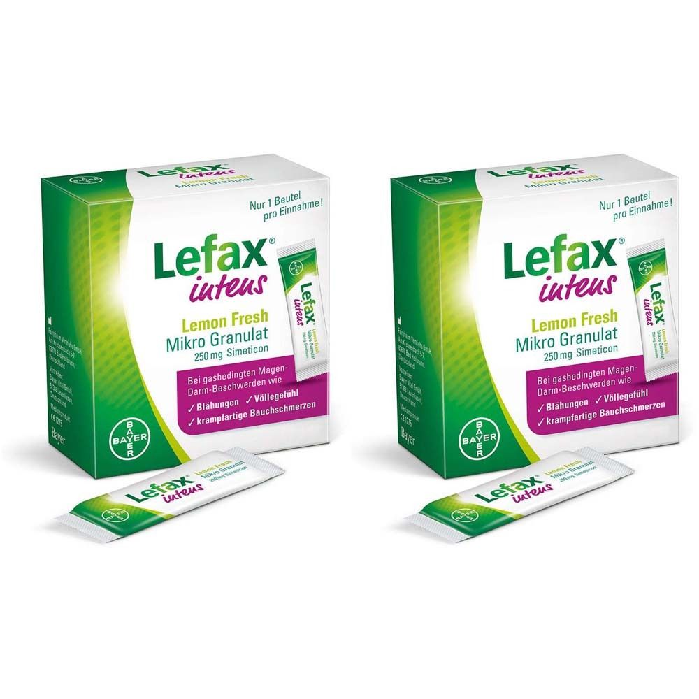Lefax intens Lemon Fresh Mikro Granul.250 mg Sim. 2x 2x50 St Granulat