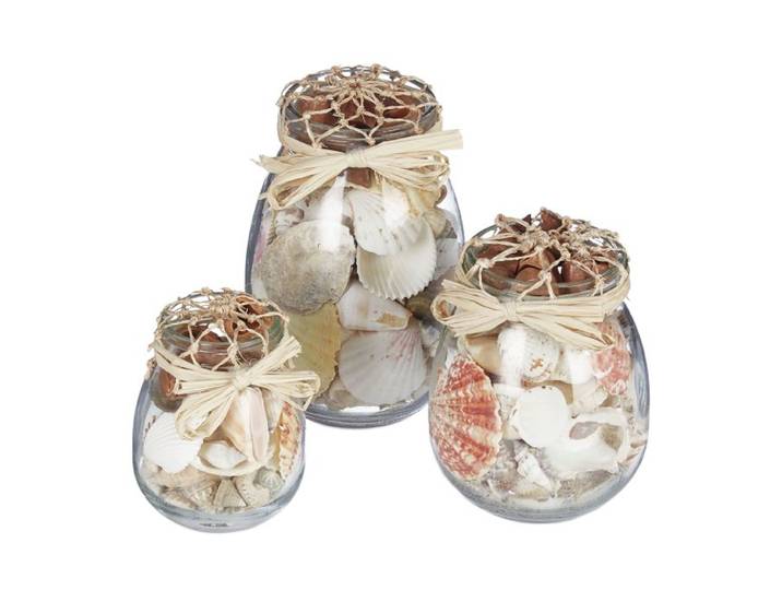 Relaxdays Muschel Deko 3er Set