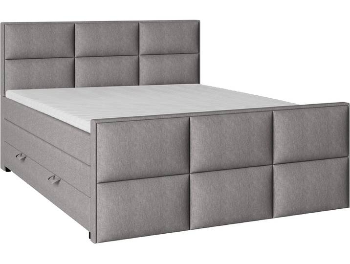 Boxspringbett EMPIRE grau 140x200cm halbfest