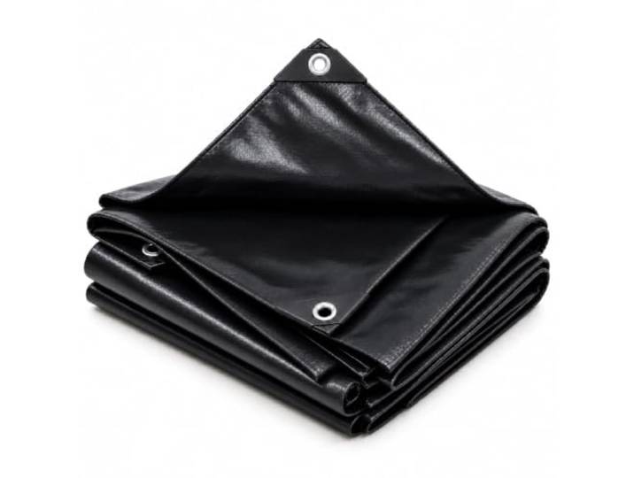 Relaxdays Bâche rectangulaire\, noire 3 x 4 m\, 140 g/m²\, jardin et chantier\, étanche\, anti-UV\, PE
