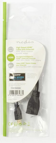 Nedis High Speed HDMI Kabel met Ethernet Micro HDMI naar HDMI-Standaard (Diversen) Nieuw