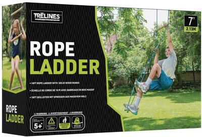 Hape: Trelines - Climbing Rope Ladder 7ft, Wood Steps, Outdoor Play, Adult & Kid