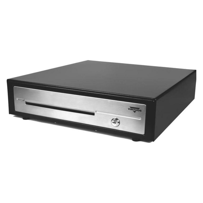 Virtuoso Virtuos pokladní zásuvka C430D - s kabelem, kovové držáky, nerez panel,, Äerná (EKN0116)