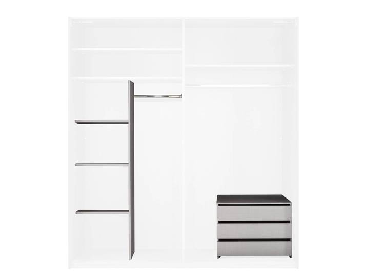 Zubehör für Kleiderschrank 236cm Grau Comfort Hauptmaterial: Effektglas Sekundärmaterial: Eisen, lackiert