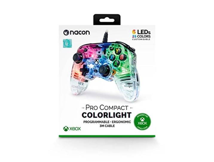 Nacon Pro Compact Controller Edition Colorlight voor Xbox-serie, Xbox One en Windows 10