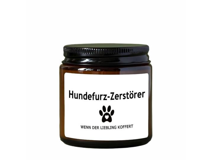 Duftkerze Hundefurz-Zerstörer Lavendelduft 30 Stunden Brenndauer, Braun, Paraffin, 6.5 cm, Dekoration, Kerzen & Kerzenhalter, Duftkerzen
