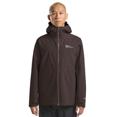 Funktionsjacke JACK WOLFSKIN "HIGHEST PEAK 3L JKT M", Herren, Gr. XXL (58), braun (peat), Obermaterial: 100% Polyester. Futter: 100% Polyester, Jacken Funktionsjacke, mit Kapuze, atmungsaktiv, wasserdicht, winddicht