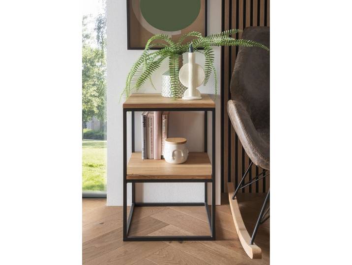 Regal 40x60cm 'Lissabon' Wildeiche Stahl schwarz