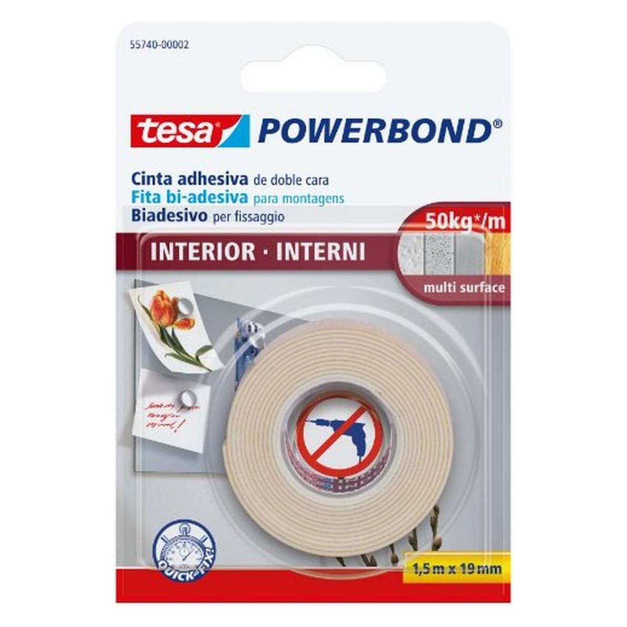tesa Doppelseitiges Klebeband 19mm x 1,5m Transparent (19 mm) (55740-00002-04)