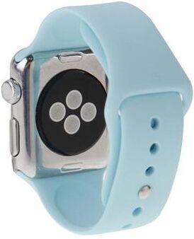 Everyday Crate Apple Watch Sport Band 38mm Soft Silicone Replacement Strap With Secure Pin And Tuck Closure baby Blue