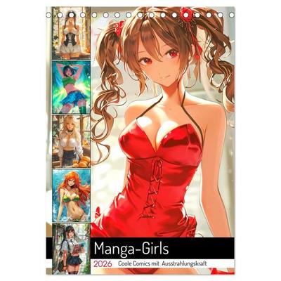 Manga-Girls. Coole Comics mit Ausstrahlungskraft (Tischkalender 2026 DIN A5 hoch), CALVENDO Monatskalender