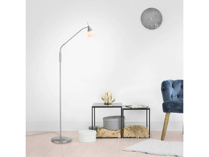 Vloerlamp Pino, dimbaar, alu / grijs / zink, Woon-/ Eetkamer, metaal, vloerlamp