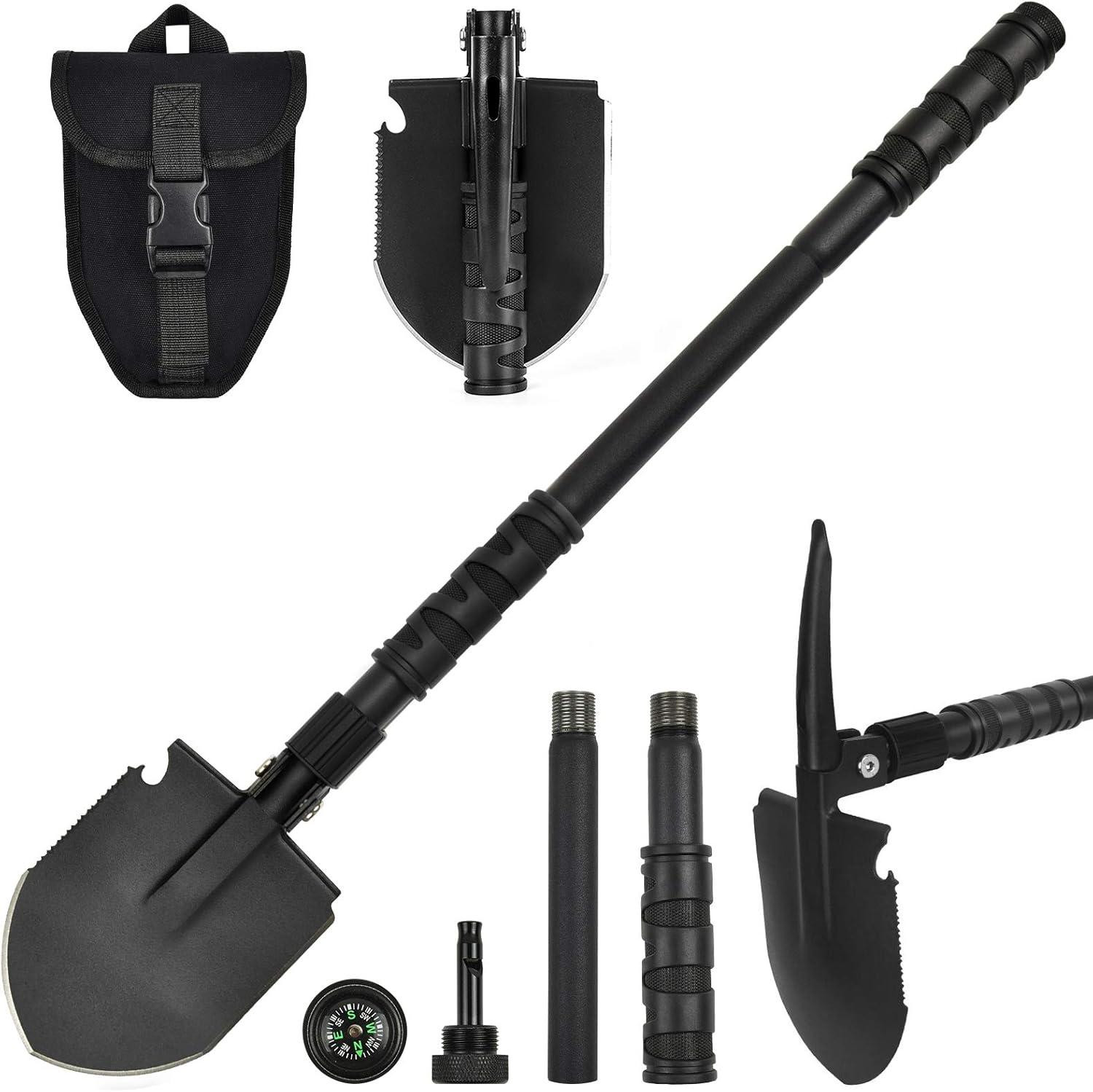 Opvouwbare militaire schep en pickaxe multitool met heuptas voor camping