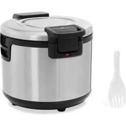 Royal Catering Gastro Reiswärmer Speisenwärmer Edelstahl 2 Temperaturen 110 W 26 L + Reislöffel, Dampfgarer + Reiskocher, Silber