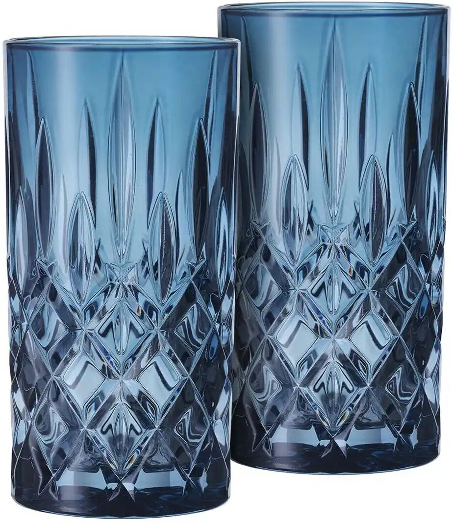Nachtmann Longdrinkgläser 2er Set Noblesse ¦ blau ¦ Glas ¦ Maße (cm): B: 7,8 H: