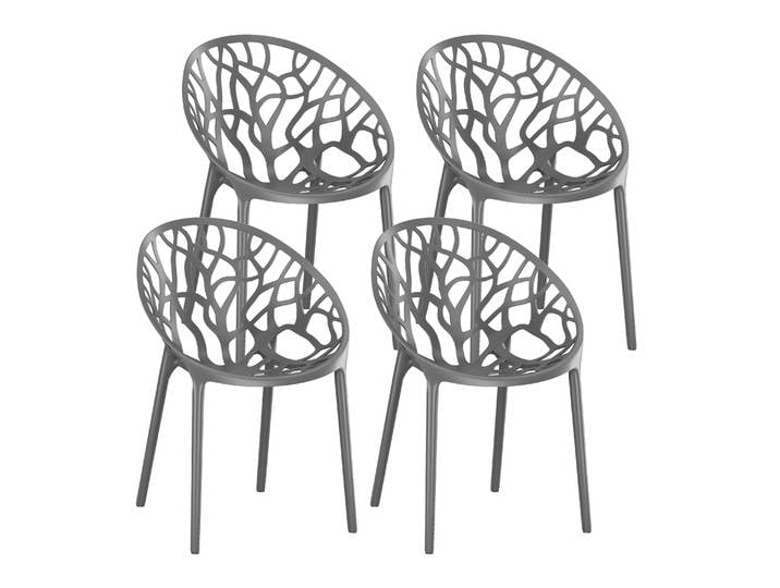 Gartenstuhl LIVA 4er Set anthrazit