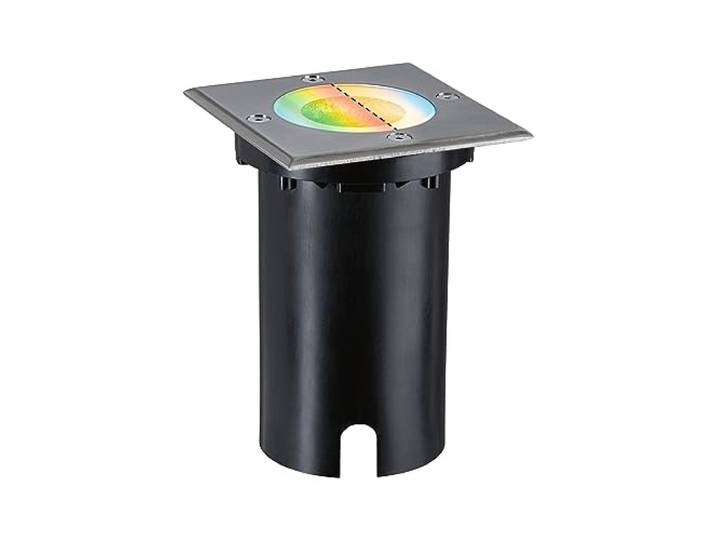 Paulmann 94846 LED Außenleuchte Bodeneinbauleuchte Smart Home Zigbee Floor IP67 eckig 110x110mm RGBW+ 4,9W 300lm 230V Eisen gebürstet Außenleuchte
