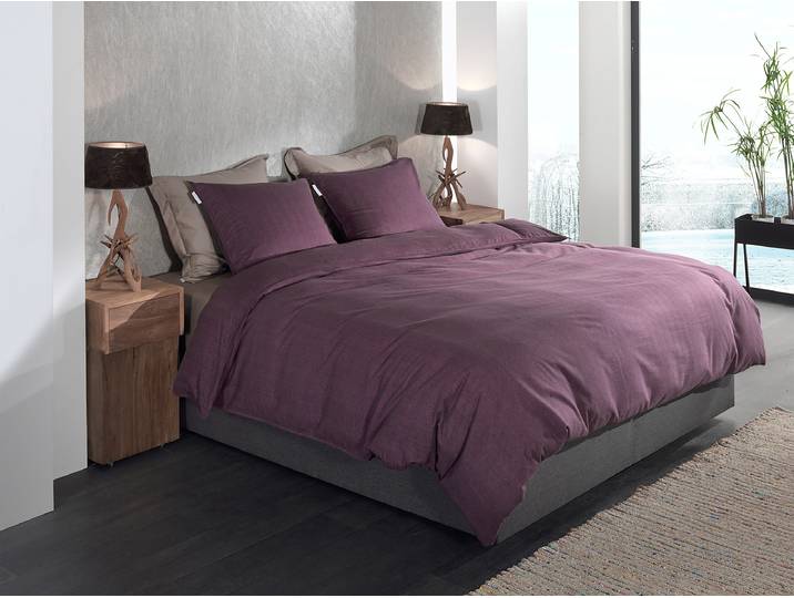 Flanell-Bettwäsche Spina 200 x 260 cm + 2 Kissen 60 x 70 cm Rot/Aubergine