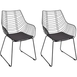 ESSZIMMERSTUHL 2er-Set Metall Schwarz Annapolis