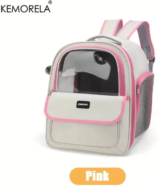 Inspire Picks Large Capacity Foldable Pet Carrier Backpack Breathable Travel Backpack For Cats & Dogs pink