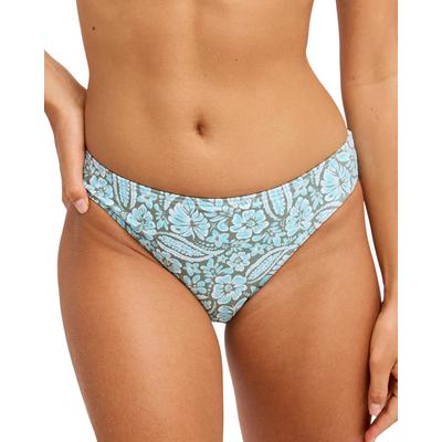 Bikini-Hose ROXY "Wildside Paisley Hipster", Damen, Gr. S, bunt (oil grün wildside paisley), Obermaterial: 85% Polyester, 15% Elasthan., Badehosen Bikini-Hose