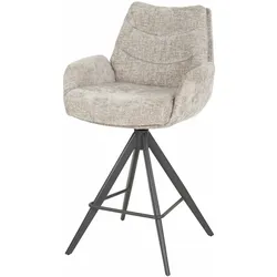 Barhocker 2er-Set Riloure, Webstoff mit Armlehne, modern drehbar, sand, hoher Sitzkomfort