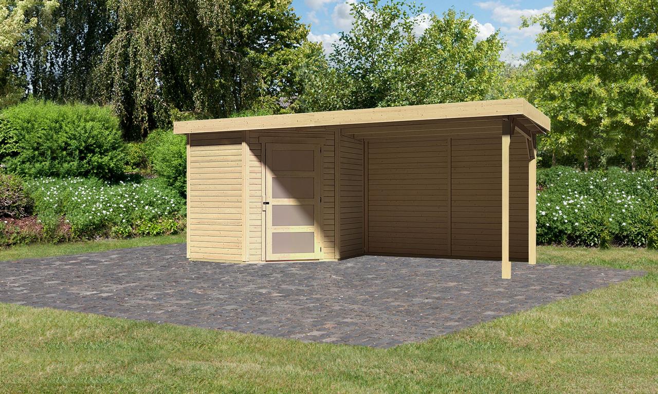 KARIBUHOLZT SH Schwandorf 3 nat217x213x218 mit AD 2,80m + Rückwand 16905562