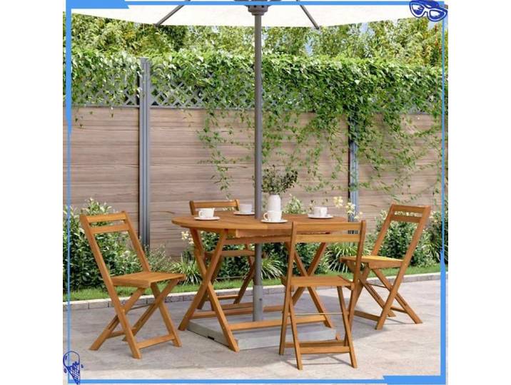 Table de jardin d - 110 cm - Bois d'acacia massif - Noir - Fonctionnalité et Beauté - Produit de Qualité Supérieure - Pour Jardin