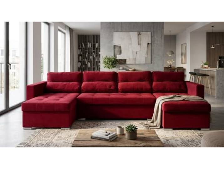 Family Meble Varius Big Wohnlandschaft mit Schlaffunktion – Rot – 19