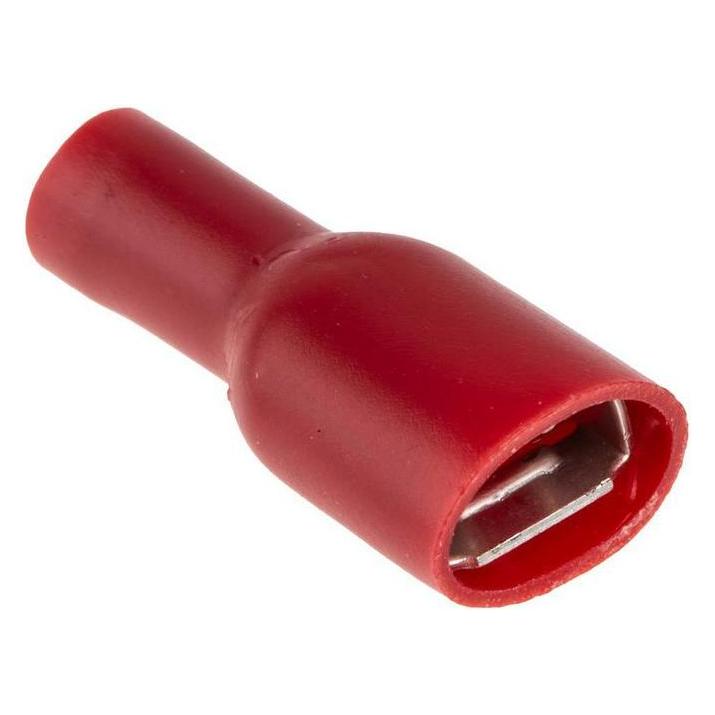 RS PRO Flachsteckhülse, Rot, Isoliert, 6.3 x 0.8mm (534351)
