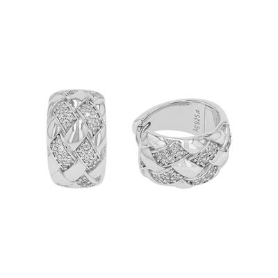 Paar Creolen JOOP "Schmuck, Geschenk", silber (silberfarben, kristallweiß, kristallweiß), Ohrringe, Damen, 16mm, Silber 925 (Sterlingsilber), mit Zirkonia (synth.)